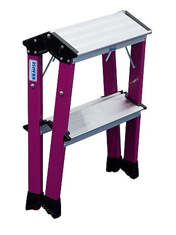 KRAUSE Rolly schodki jezdne dwustronne składane 2x2 różowe